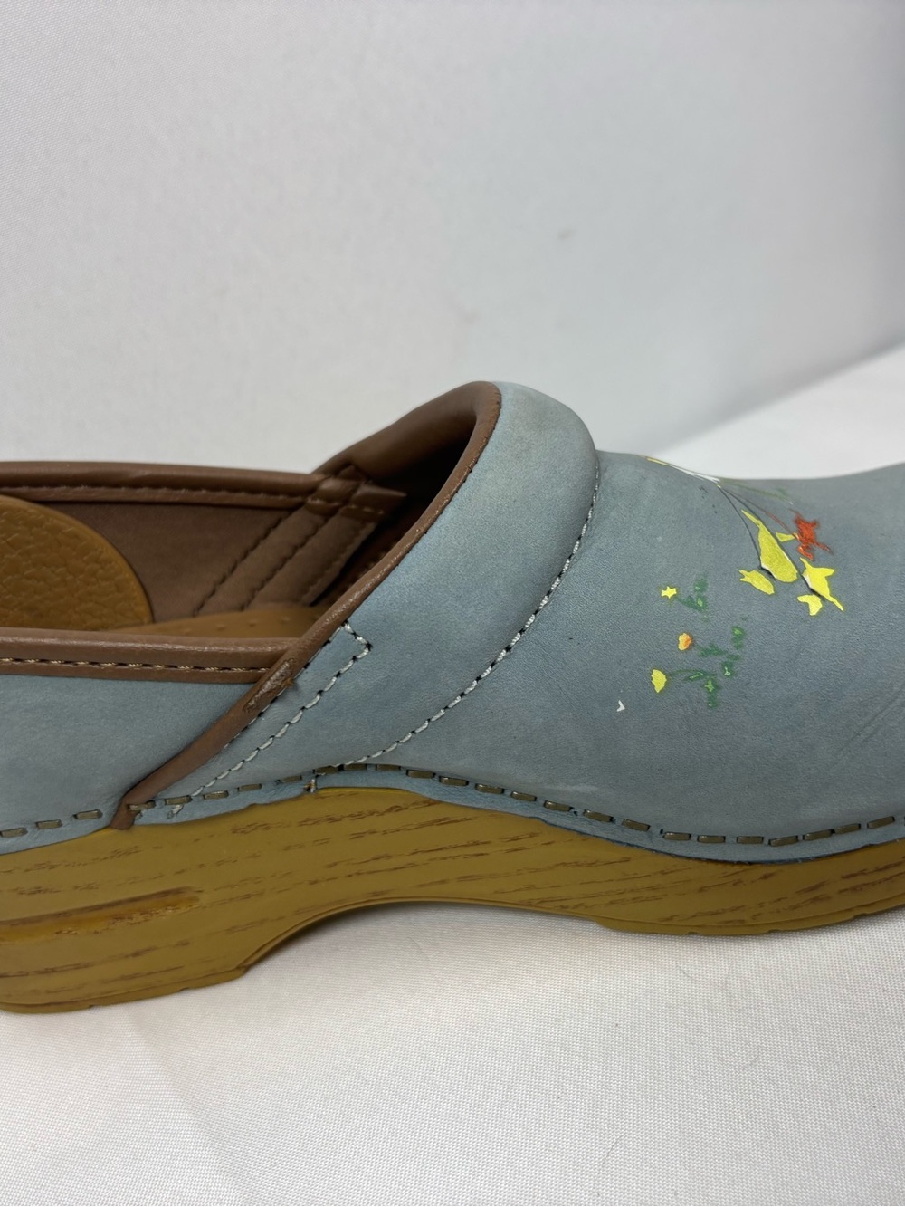 Dansko Twin Pro Dog Walkers Milled Nubuck Womens Clogs Blue/Brown Size 37 - Picture 13 of 15